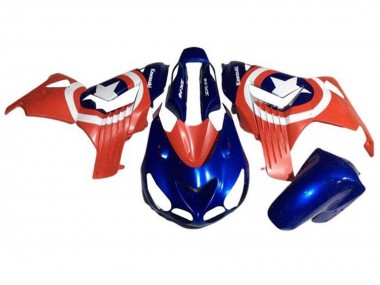 Carenados Moto Kawasaki ZX14R ZZR1400 2006-2011 - Azul Rojo Blanco Estrella Captain America