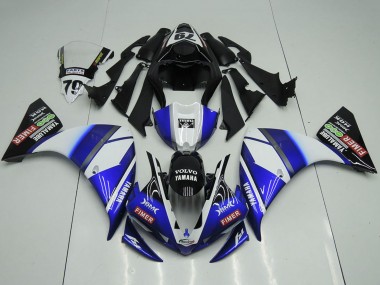 Carenados Moto Yamaha YZF R1 2012-2014 - Blanco Azul Negro Brillante Volvo Fimer Yamalube