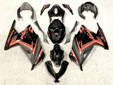 Carenados Moto Kawasaki EX300 2013-2024 - Negro Brillante Naranja
