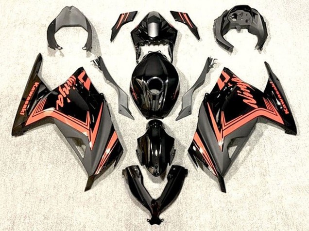 Carenados Moto Kawasaki EX300 2013-2024 - Negro Brillante Naranja