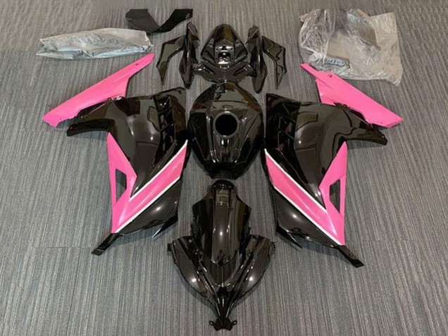 Carenados Moto Kawasaki EX300 2013-2024 - Negro Brillante Rosa Blanco Raya