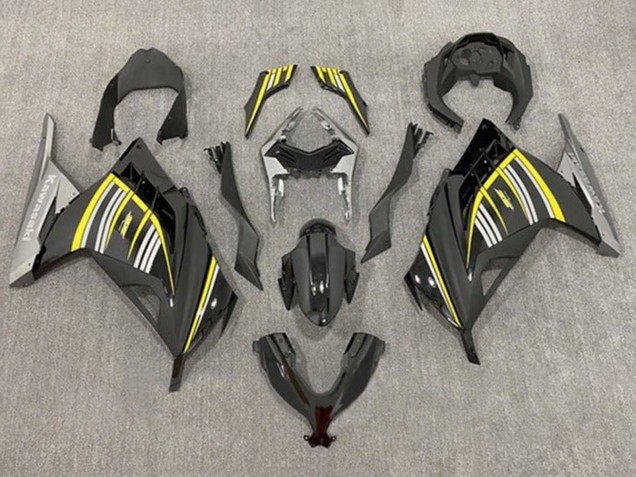 Carenados Moto Kawasaki EX300 2013-2017 - Amarillo Plata Negro Brillante Negro Mate