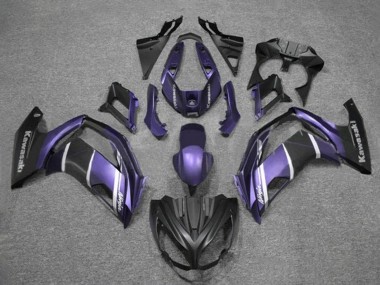 Carenados Moto Kawasaki Ninja 650 EX650 2012-2016 - Púrpura Plata Negro Mate