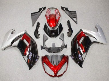 Carenados Moto Kawasaki Ninja 650 EX650 2012-2016 - Plata Rojo Negro Brillante