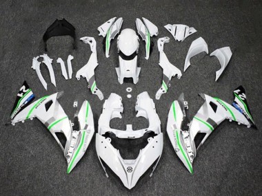 Carenados Moto Kawasaki Ninja 650 EX650 2017-2019 - Blanco Plata Verde Azul