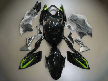 Carenados Moto Kawasaki Z400 2018-2024 - Negro Brillante Verde Plata
