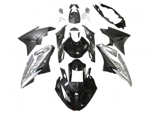 Carenados Moto BMW S1000RR 2015-2016 - Plata Negro Brillante Negro Mate
