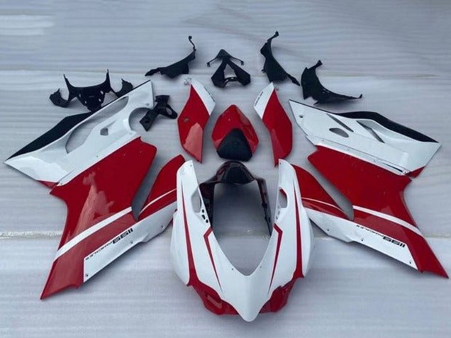 Carenado Moto Ducati Panigale 1199 2011-2014 - Blanco Rojo Negro Brillante