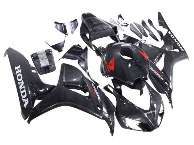 Carenados Moto Honda CBR1000RR 2006-2007 - Falso FibraCarbono Rojo Blanco