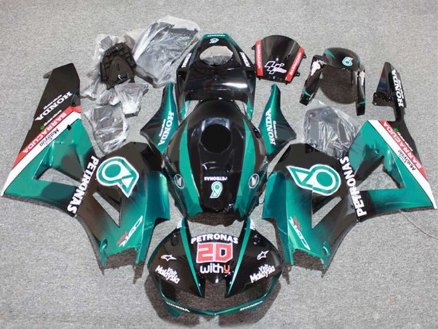 Carenados Moto Honda CBR600RR 2013-2023 - Azul Verdoso Negro Brillante Petronas 20