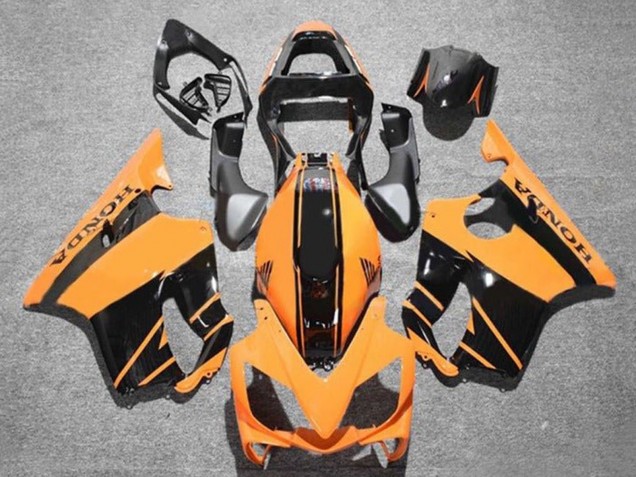 Carenados Moto Honda CBR600 F4i 2001-2003 - Naranja Negro Brillante Raya