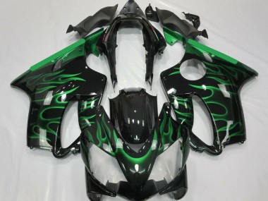 Carenados Moto Honda CBR600 F4i 2004-2007 - Negro Brillante Verde Llama