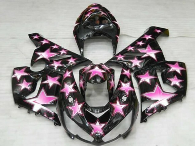 Carenados Moto Kawasaki ZX6R 2005-2006 - Negro Rosa Estrella