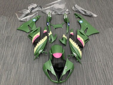 Carenados Moto Kawasaki ZX6R 2009-2012 - Amarillo Rosa Verde Mate Tiburón