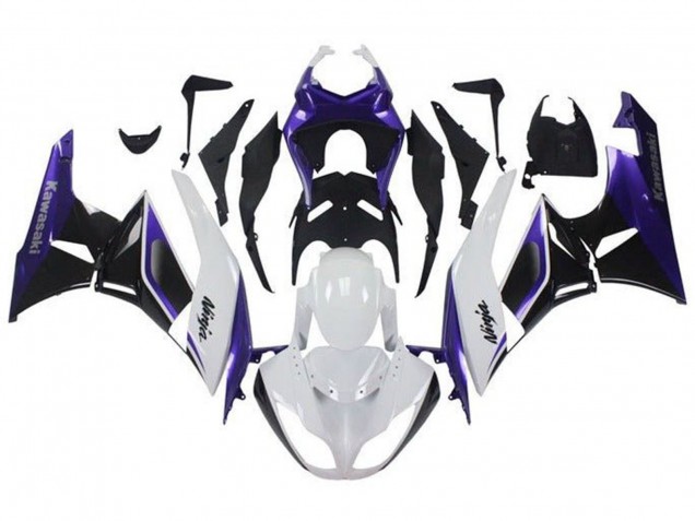 Carenados Moto Kawasaki ZX6R 2009-2012 - Púrpura Blanco Negro