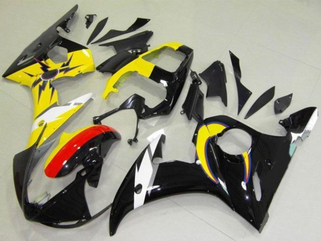 Carenados Moto Yamaha YZF R6 2003-2004 - Amarillo Rojo Negro Brillante