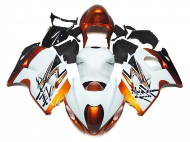 Carenados Moto Suzuki GSXR 1300 Hayabusa 1996-2007 - Blanco Naranja Negro
