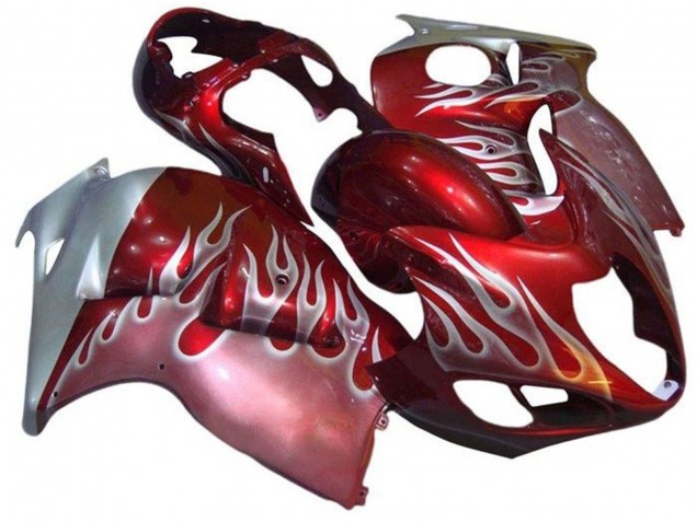Carenados Moto Suzuki GSXR 1300 Hayabusa 1996-2007 - Rojo Plata Llama