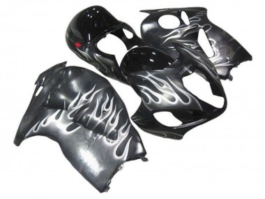 Carenados Moto Suzuki GSXR 1300 Hayabusa 1996-2007 - Gris Negro Blanco Llama