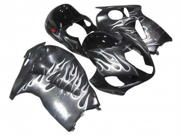 Carenados Moto Suzuki GSXR 1300 Hayabusa 1996-2007 - Gris Negro Blanco Llama