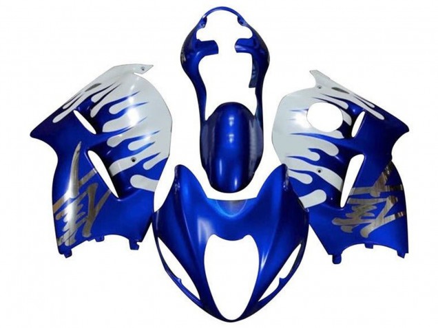Carenados Moto Suzuki GSXR 1300 Hayabusa 1996-2007 - Blanco Azul Chrome Llama