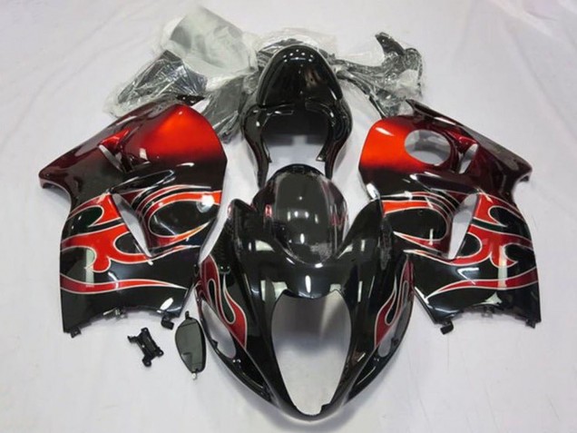Carenados Moto Suzuki GSXR 1300 Hayabusa 1996-2007 - Negro Brillante Rojo Tribal