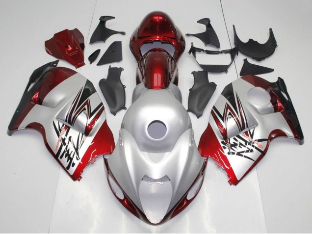 Carenados Moto Suzuki GSXR 1300 Hayabusa 1996-2007 - Plata Rojo Caramelo Negro