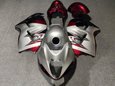 Carenados Moto Suzuki GSXR 1300 Hayabusa 1996-2007 - Plata Rojo Caramelo