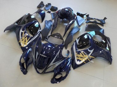 Carenados Moto Suzuki GSXR 1300 Hayabusa 2008-2020 - Azul Oscuro Negro Oro Plata