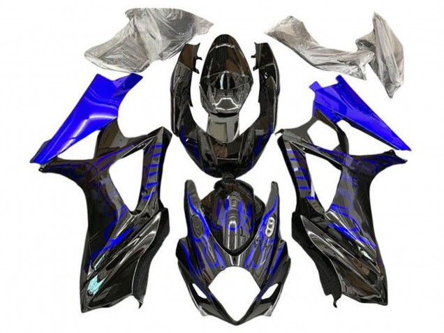 Carenados Moto Suzuki GSXR 1000 2007-2008 - Negro Azul Llama