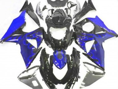 Carenado Moto Suzuki GSXR 1000 2009-2016 - Negro Brillante Azul Llama