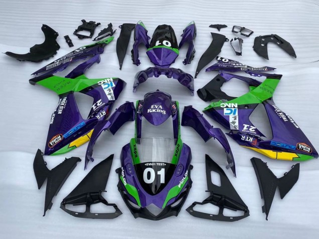 Carenados Moto Suzuki GSXR 1000 2009-2016 - Púrpura Verde Negro Amarillo 01