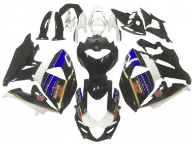 Carenados Moto Suzuki GSXR 1000 2009-2016 - Blanco Azul Negro Oro Raya
