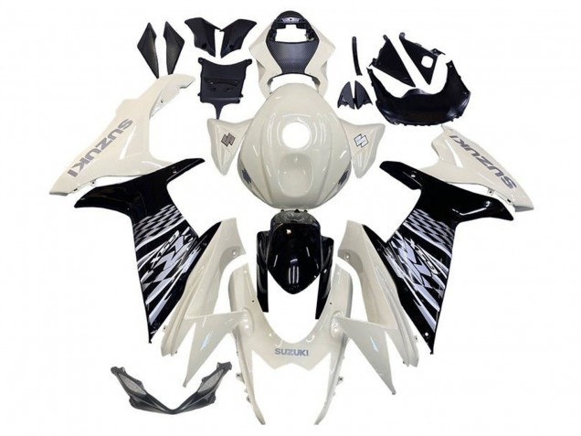 Carenado Moto Suzuki GSXR 600 / GSXR 750 2011-2024 - Blanco Negro Brillante