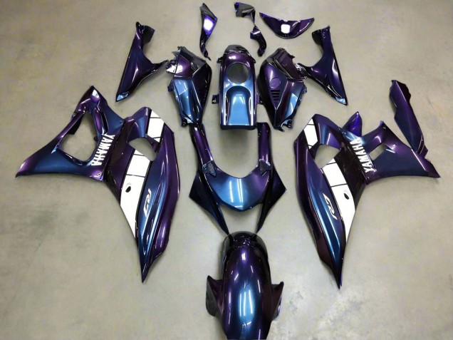 Carenados Moto Yamaha YZF R7 2021-2024 - Camaleón Azul Púrpura Blanco