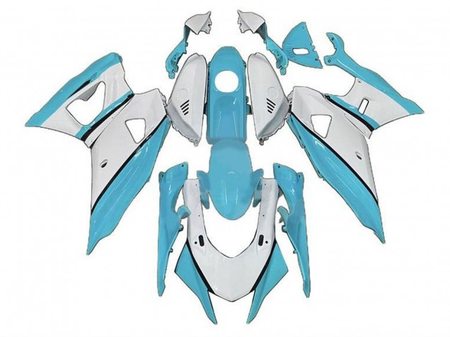 Carenados Moto Yamaha YZF R7 2021-2024 - Azul Turquesa Blanco