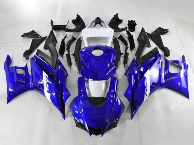Carenados Moto Yamaha YZF R3/R25 2019-2021 - Blanco Azul Negro Mate