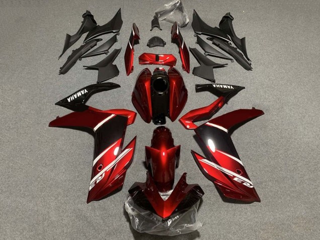 Carenados Moto Yamaha YZF R3/R25 2022-2024 - Rojo Blanco Negro Brillante