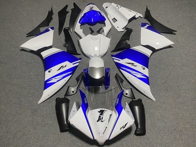 Carenados Moto Yamaha YZF 1000 R1 2012-2014 - Blanco Azul Negro Plata Raya