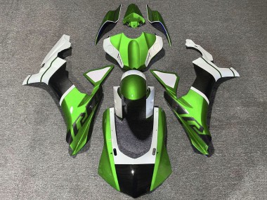 Carenados Moto Yamaha YZF 1000 R1 2015-2019 - Blanco Verde Falso FibraCarbono