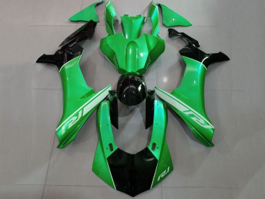 Carenados Moto Yamaha YZF 1000 R1 2015-2019 - Verde Negro Brillante Plata