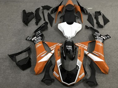 Carenados Moto Yamaha YZF 1000 R1 2015-2019 - Naranja Blanco Negro Brillante