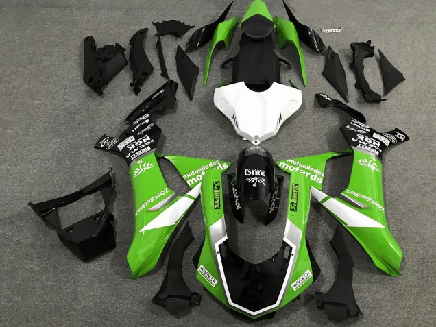 Carenados Moto Yamaha YZF 1000 R1 2020-2025 - Verde Blanco Negro Brillante Sam