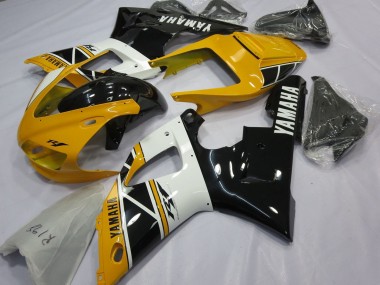 Carenados Moto Yamaha YZF 1000 R1 1998-1999 - Amarillo Blanco Negro Brillante