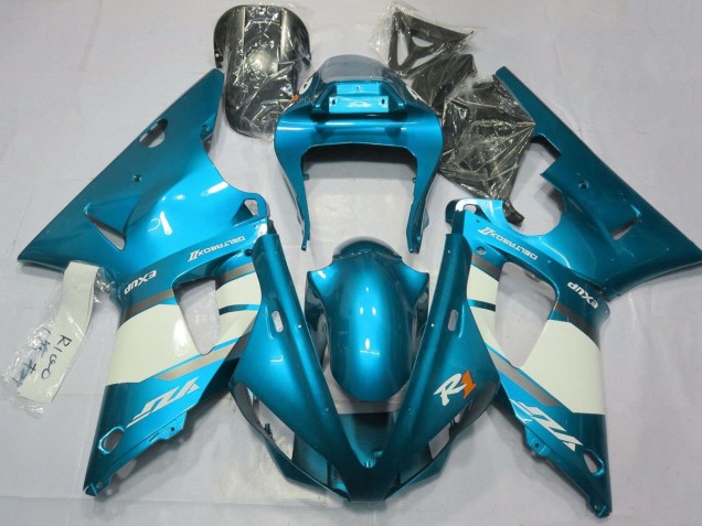 Carenados Moto Yamaha YZF 1000 R1 2000-2001 - Azul Blanco Plata