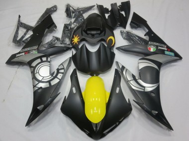 Carenados Moto Yamaha YZF 1000 R1 2004-2006 - Negro Mate Plata Amarillo