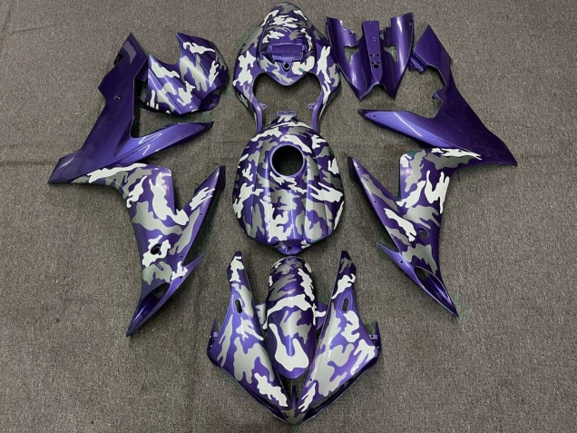 Carenados Moto Yamaha YZF 1000 R1 2004-2006 - Púrpura Blanco Gris Camouflage