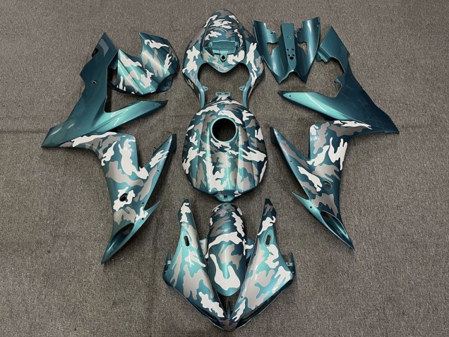 Carenados Moto Yamaha YZF 1000 R1 2004-2006 - Azul Verdoso Verde Blanco Gris Camouflage