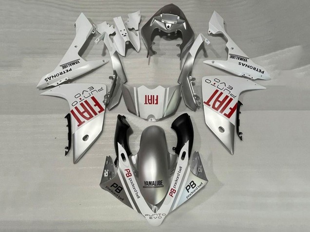 Carenados Moto Yamaha YZF 1000 R1 2007-2008 - Plata Blanco Rojo Fiat