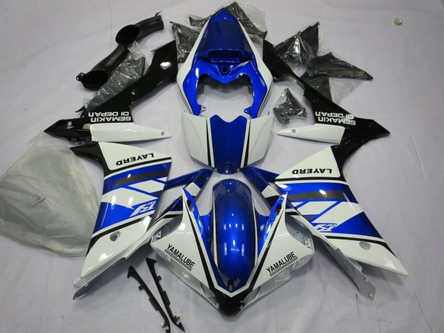 Carenados Moto Yamaha YZF 1000 R1 2007-2008 - Blanco Azul Negro Layerd
